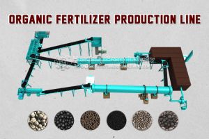Organic fertilizer production line has three processes